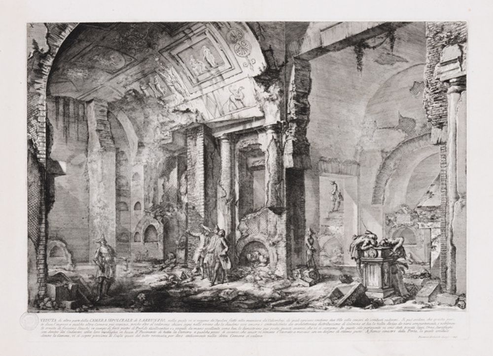 Vue d'une autre partie de la chambre funéraire de L. Arruntius