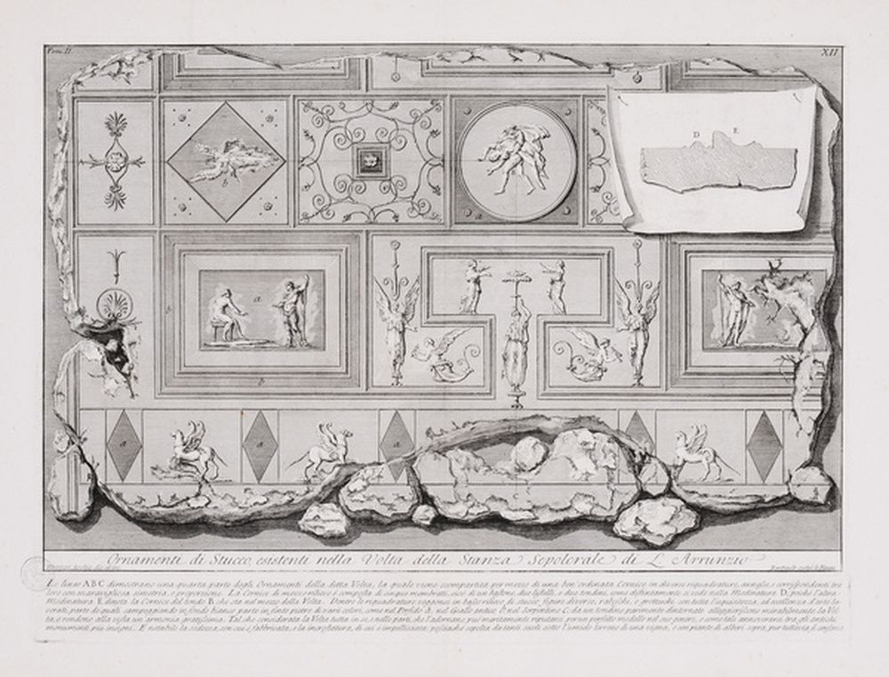Décorations en stuc de la chambre funéraire de L. Arruntius