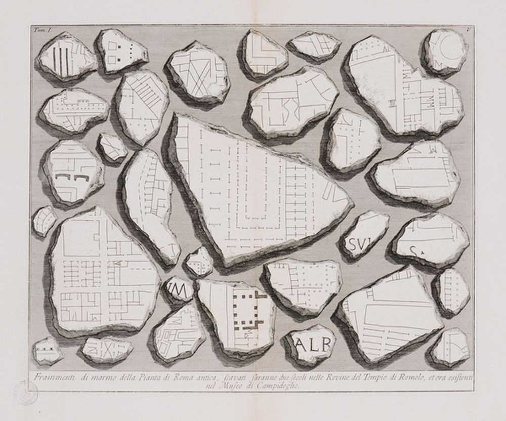 Fragments du plan en marbre de la Rome antique