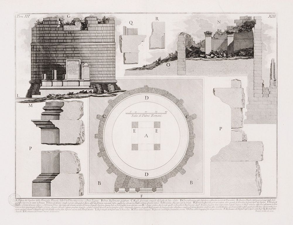 Plan du tombeau des Plantü sur la via Tiburtina