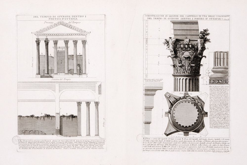 Le temple de Junon ; Chapiteau d’une colonne du temple de Junon