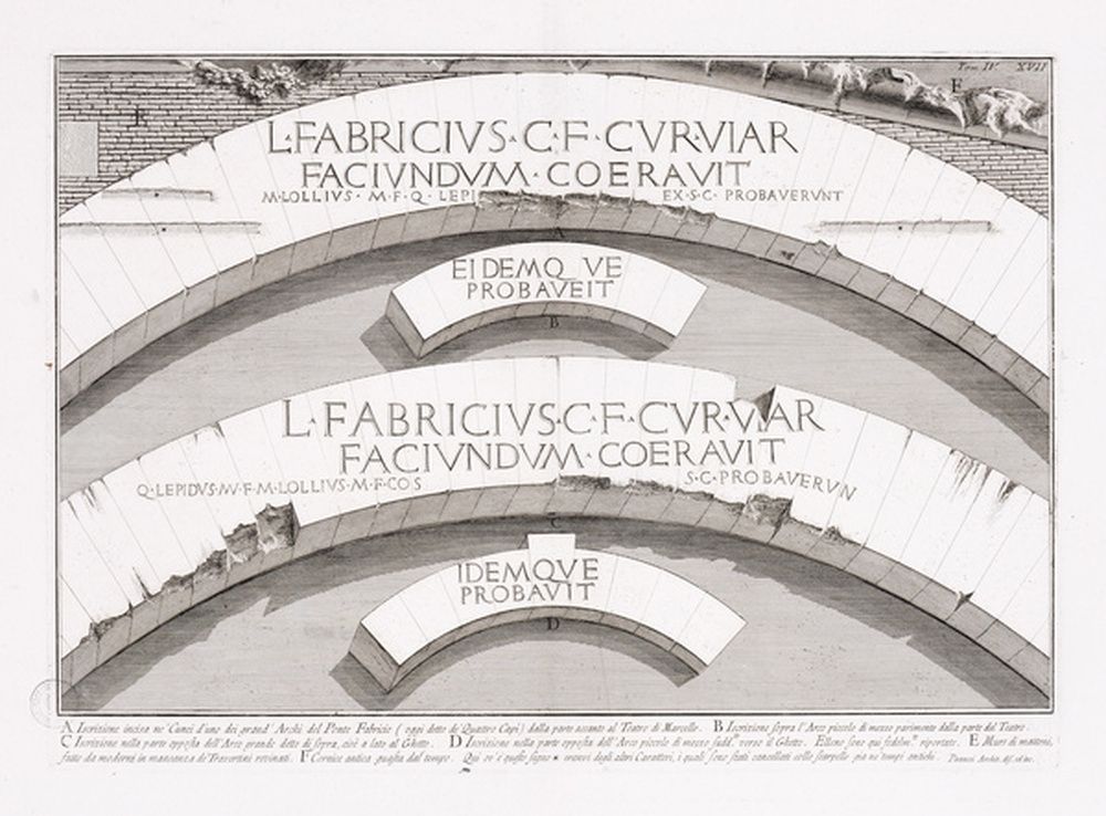 Inscription gravée sur l'une des arches du pont