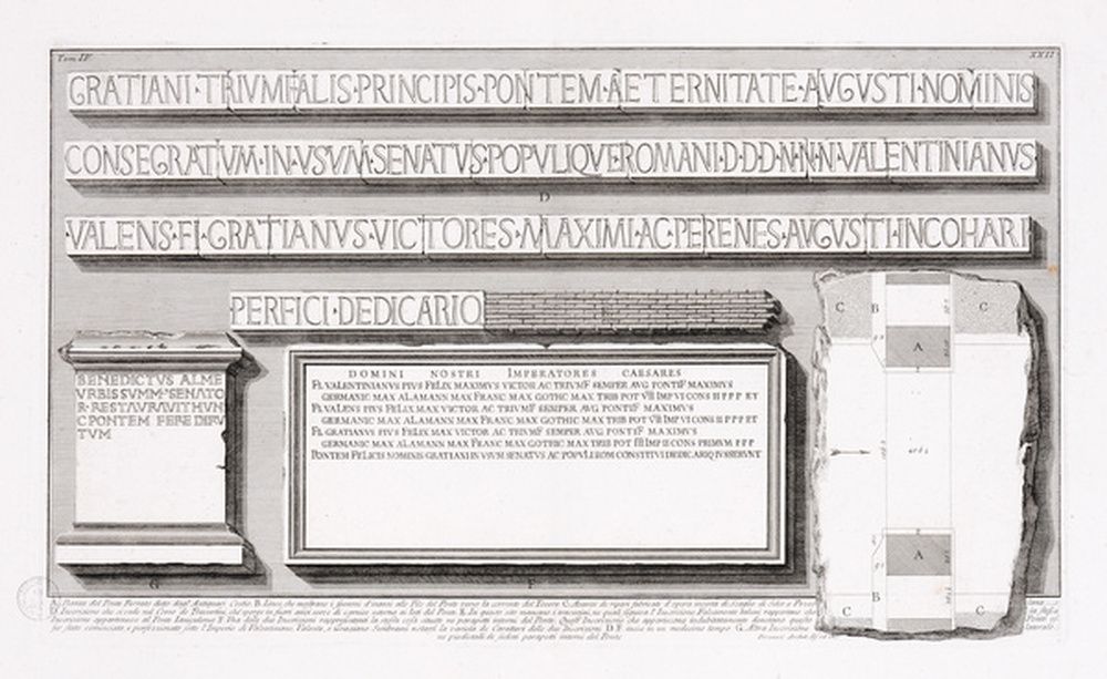 Plan et inscription du Ponte Ferrato