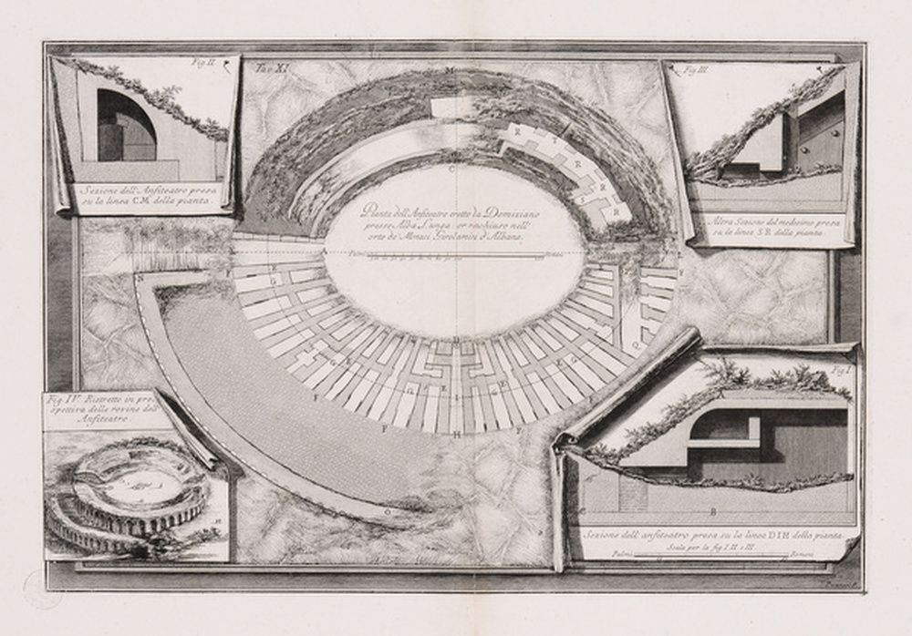 Plan de l'amphithéâtre construit par Domitien