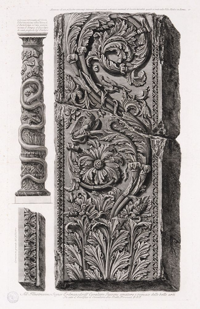 Fragments d'un pilastre et d'une colonne