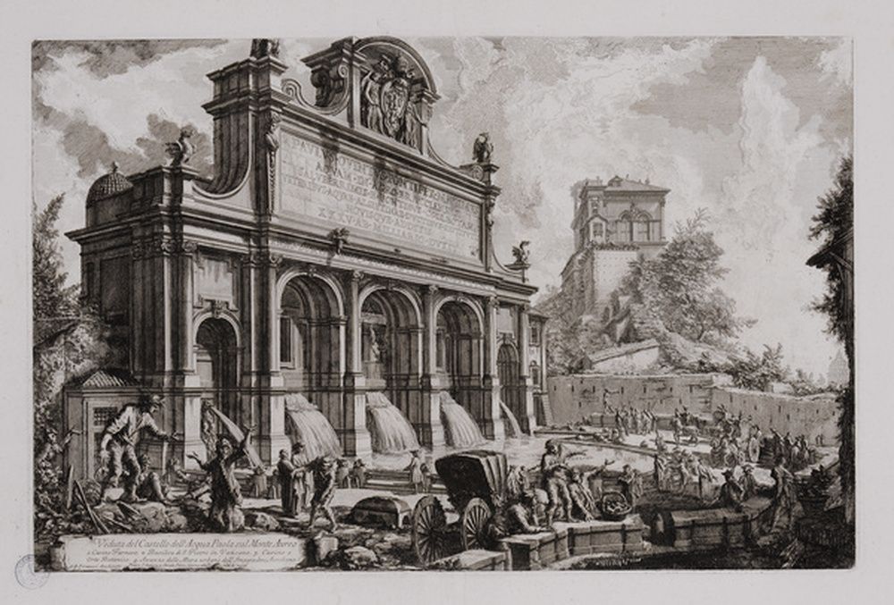 Vue de la façade de l'acqua Paola sur le Janicule