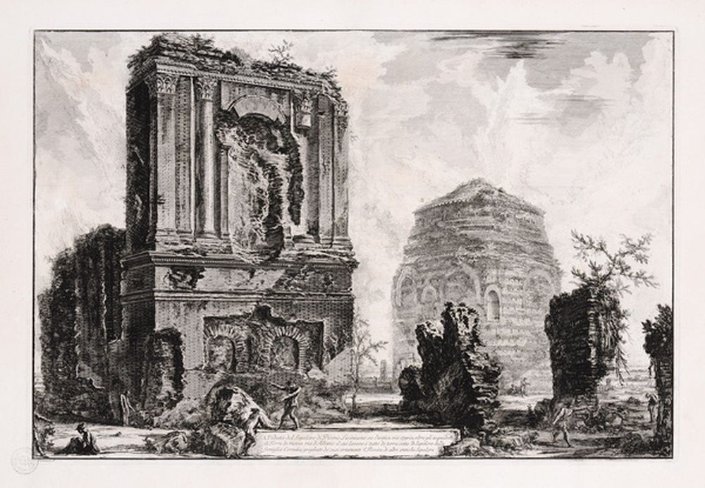 Vue des tombeaux de L Piso et des Cornelii