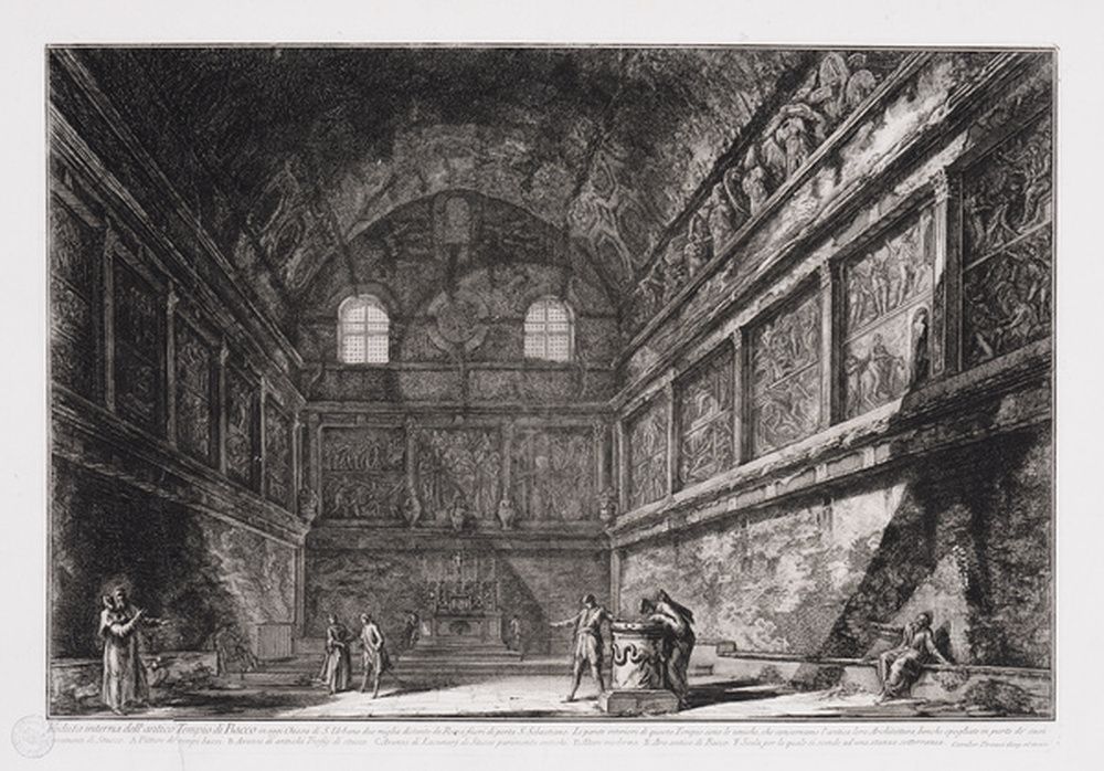 Vue intérieure du temple de Bacchus aujourd'hui S. Urbano
