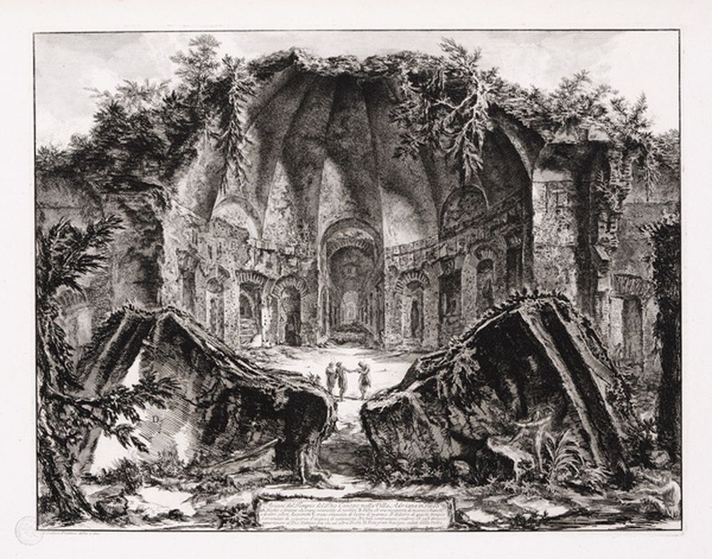 Vue des vestiges du Canope de la villa Adriana