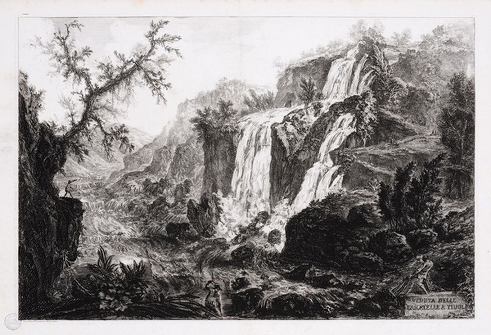 Vue des petites cascades à Tivoli