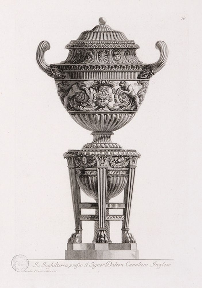 Vase posé sur un tripode ; Vase antique de la villa Albani