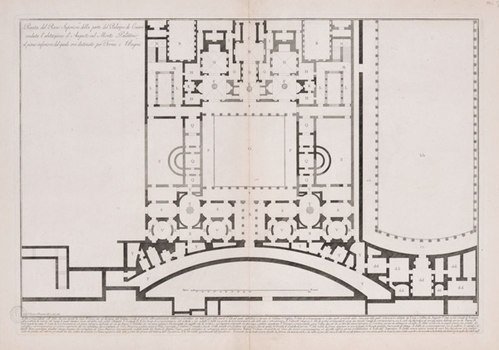 Plan de l'étage supérieur du Palais des Césars au Mont Palatin