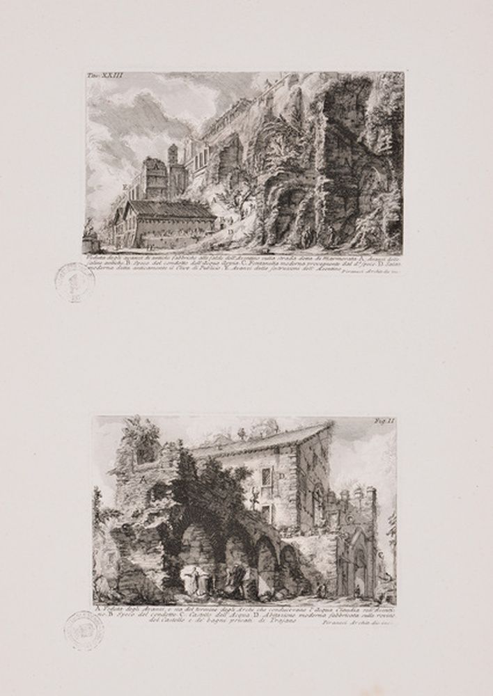 Anciennes constructions sur les pentes de l’Aventin ; Vestiges des arches de l’aqueduc