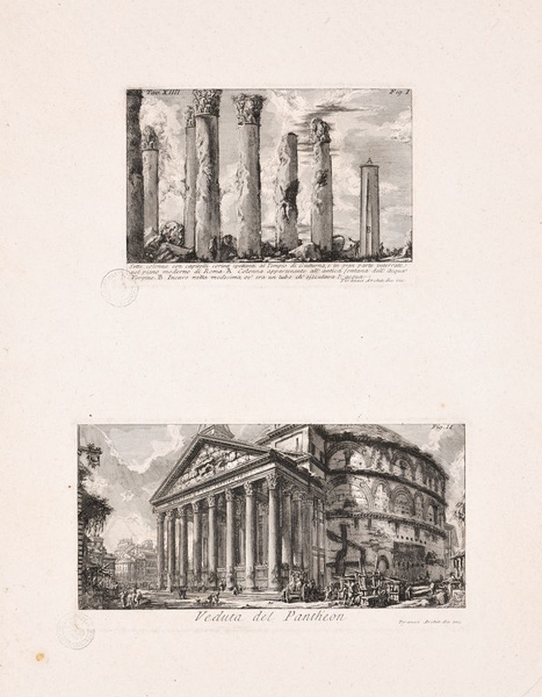 Sept colonnes Corinthiennes ; Vue du Panthéon
