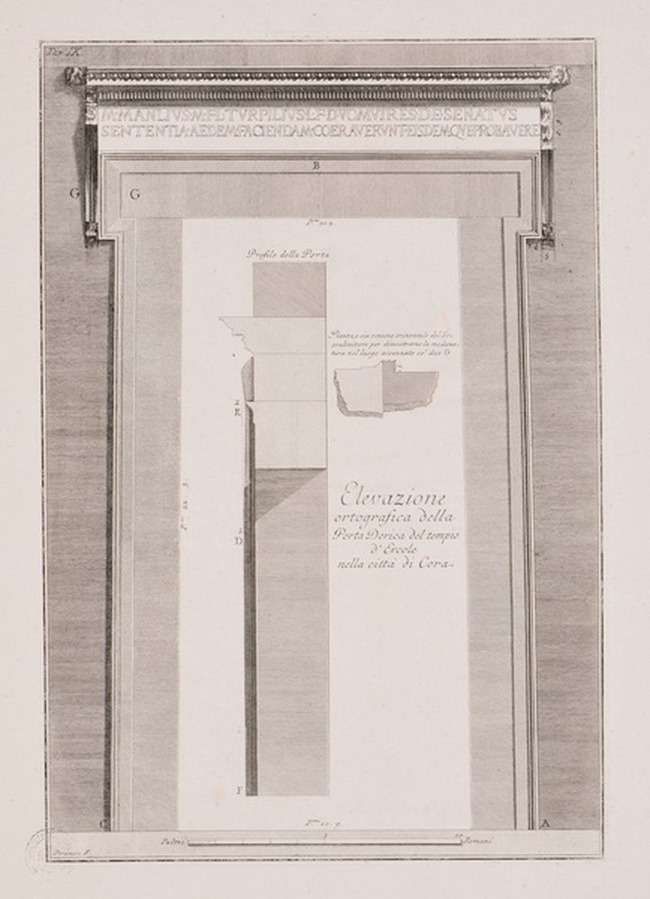 Elévation latérale droite du temple d'Hercule