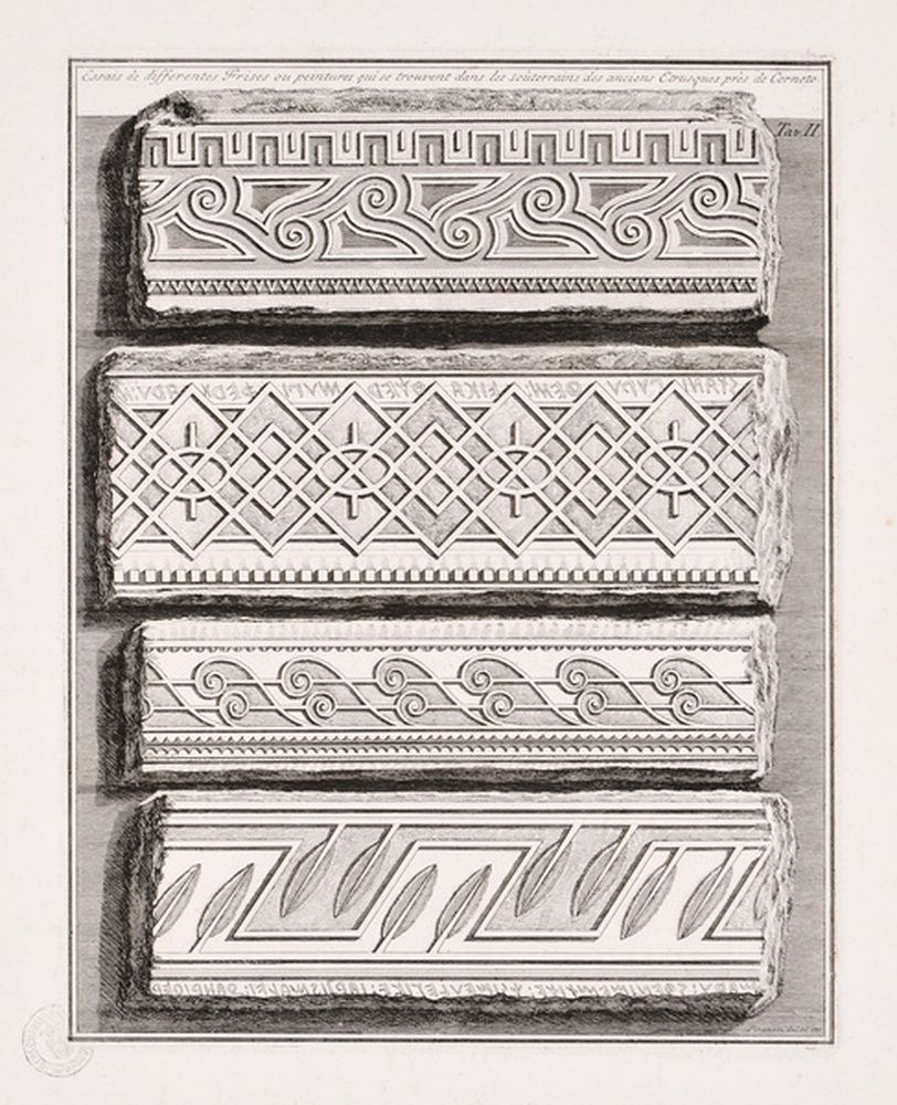 Etudes des frises étrusques à Corneto