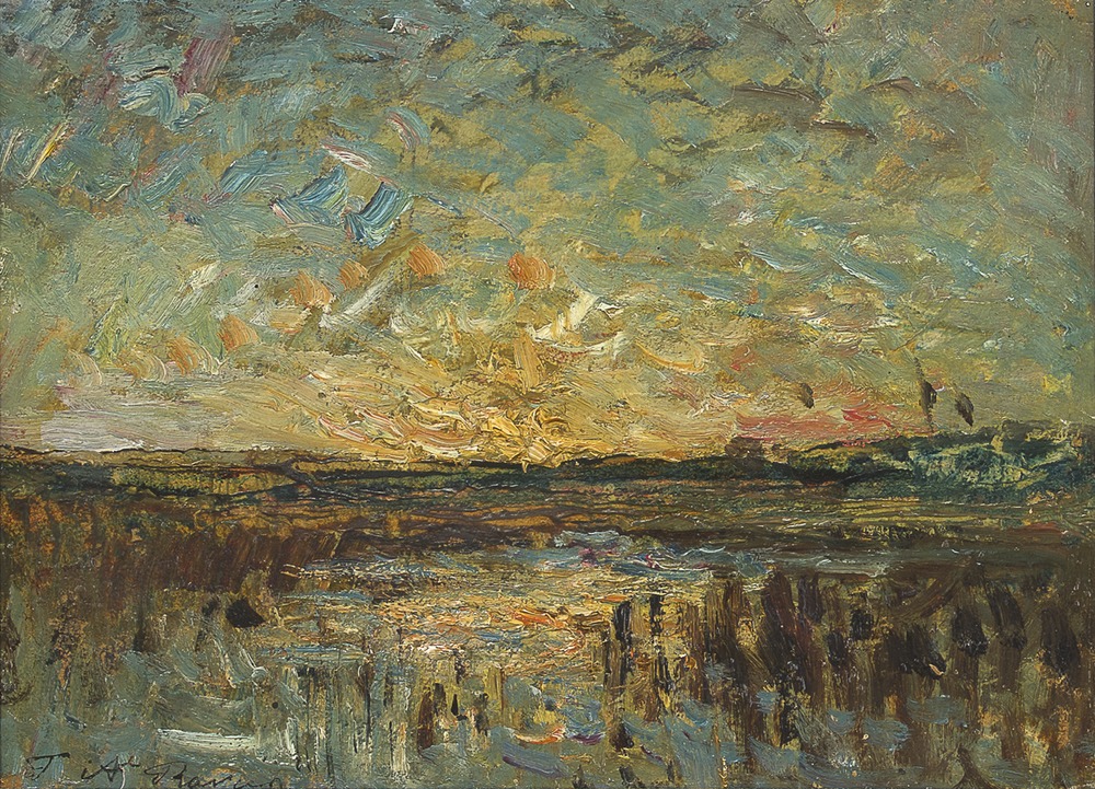 Etang de la Levaz, Bord de l'étang au clair de lune, Etang au soleil couchant, Bord de l'étang au soleil levant, Etang à l'aube