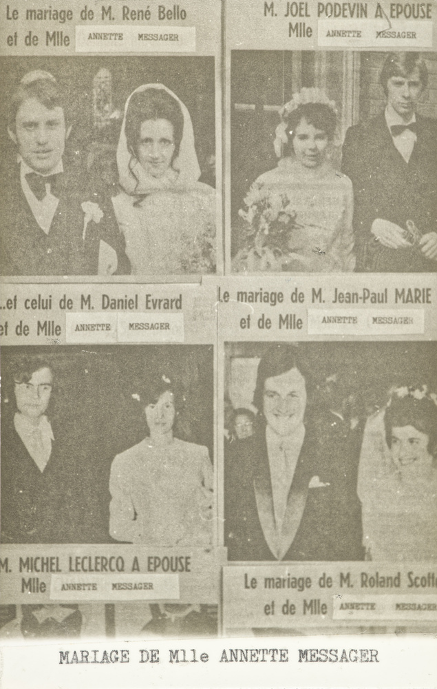 Mariage de Mlle Annette Messager