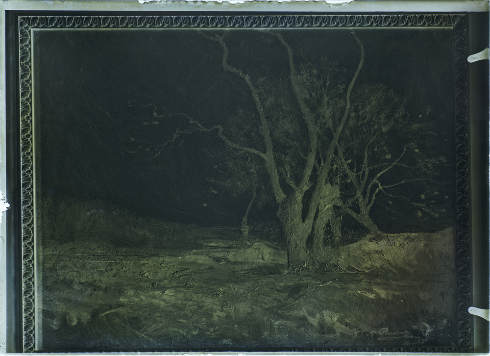 Vue d'une peinture de François-Auguste Ravier : Paysage, ciel et arbres